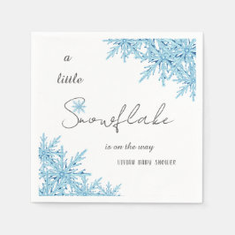 Guardanapo De Papel Elegante Chá de fraldas de floco de neve azul-azul