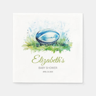 Guardanapo De Papel Elegante Chá de fraldas de Rugby de Watercolor