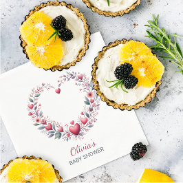 Guardanapo De Papel Elegante Chá de fraldas Floral Vermelho