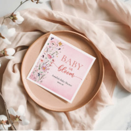 Guardanapo De Papel Elegante Chá de fraldas Rosa de Flor Selvagem