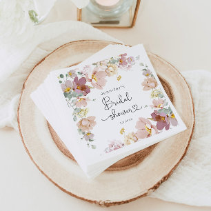 Guardanapo De Papel Elegante chá de panela de Flores Selvagens