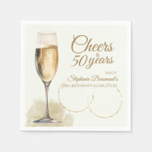 Elegante Champanhe Moderna Parabéns 50º Aniversári