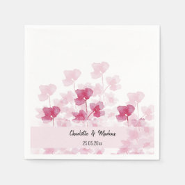 Guardanapo De Papel Elegante Cherry Blossoms Watercolor pintado à mão