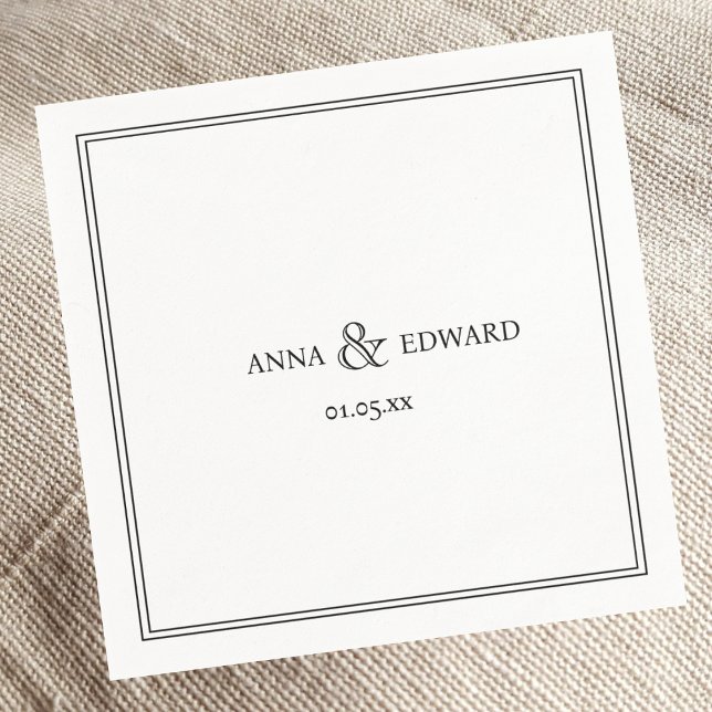 Guardanapo De Papel Elegante Clássico Ampersand Wedding Napkins (Criador carregado)