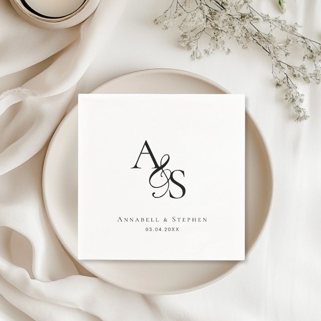 Guardanapo De Papel Elegante, Clássico, Monograma, Casamento (Criador carregado)