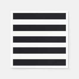 Guardanapo De Papel Elegante Clássico Preto e Branco Listrado Chic Mod