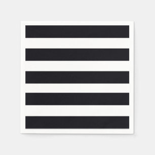 Guardanapo De Papel Elegante Clássico Preto e Branco Listrado Chic Mod