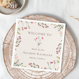 Guardanapo De Papel Elegante cor-de-rosa e Chá de panela verde