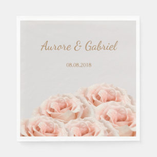 Guardanapo De Papel Elegante cora o casamento Dourado cinzento do