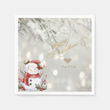 Elegante Coração de Brilho Dourado Boneco de Neve