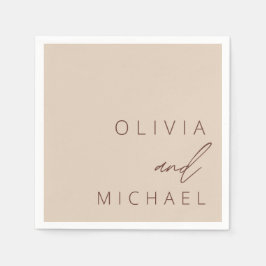 Guardanapo De Papel Elegante da Tipografia de Casamento de Boho Minima