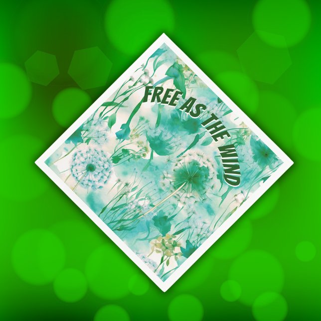 Guardanapo De Papel Elegante Dandelion Monograma Verde e Branco | (Criador carregado)