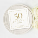 Guardanapo De Papel Elegante de 50 anos de casamento personalizado<br><div class="desc">Um brinde a 50 anos de amor com nossos guardanapos de aniversário! Escrito elegante em tons dourados adiciona um toque de luxo à sua celebração. Anima-se com o amor duradouro!</div>