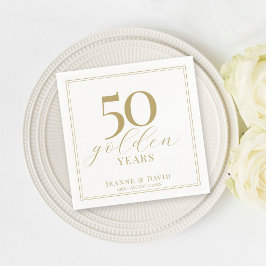 Guardanapo De Papel Elegante de 50 anos de casamento personalizado