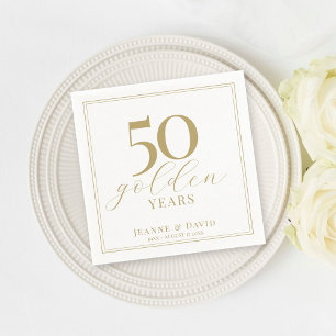 Guardanapo De Papel Elegante de 50 anos de casamento personalizado