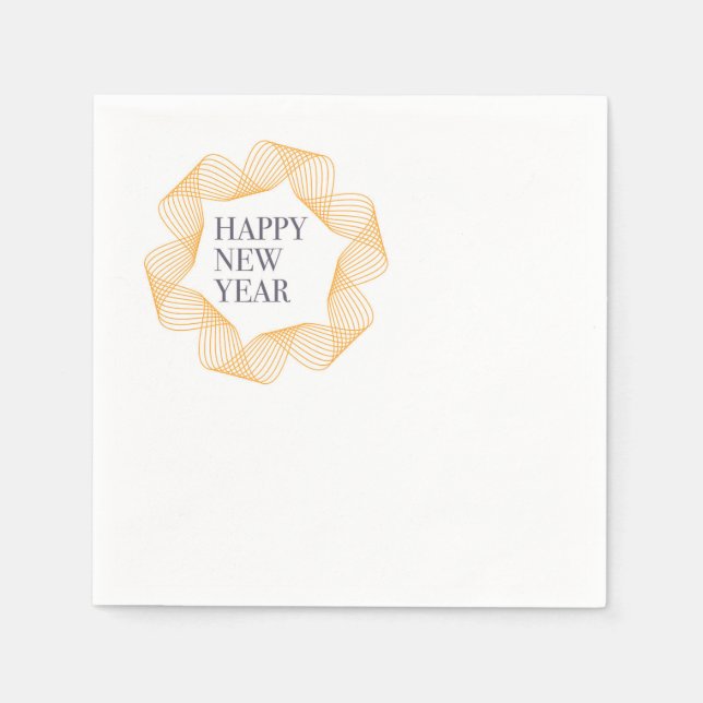 Guardanapo De Papel Elegante, design simples de "Feliz ano novo" (Frente)