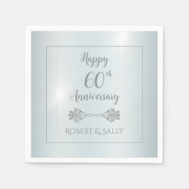 Guardanapo De Papel Elegante Diamond 60ª Festa de Aniversário de Casam
