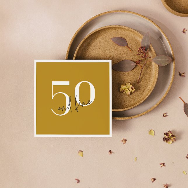 Guardanapo De Papel Elegante Dourado | 50.o Aniversário Papel Nápoles (Criador carregado)