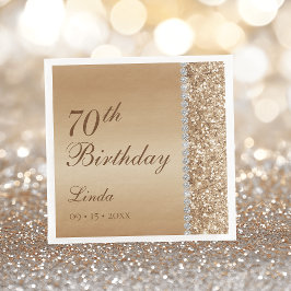 Guardanapo De Papel Elegante Dourado 70 Birthday