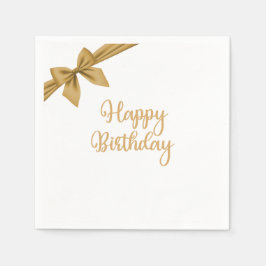 Guardanapo De Papel Elegante Dourado Birthday