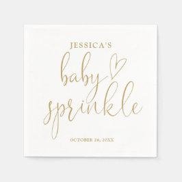 Guardanapo De Papel Elegante Dourado Chá de aspersão de bebês com Scri