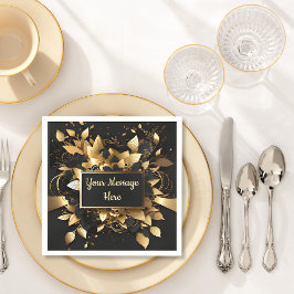 Guardanapo De Papel Elegante Dourado Personalizado