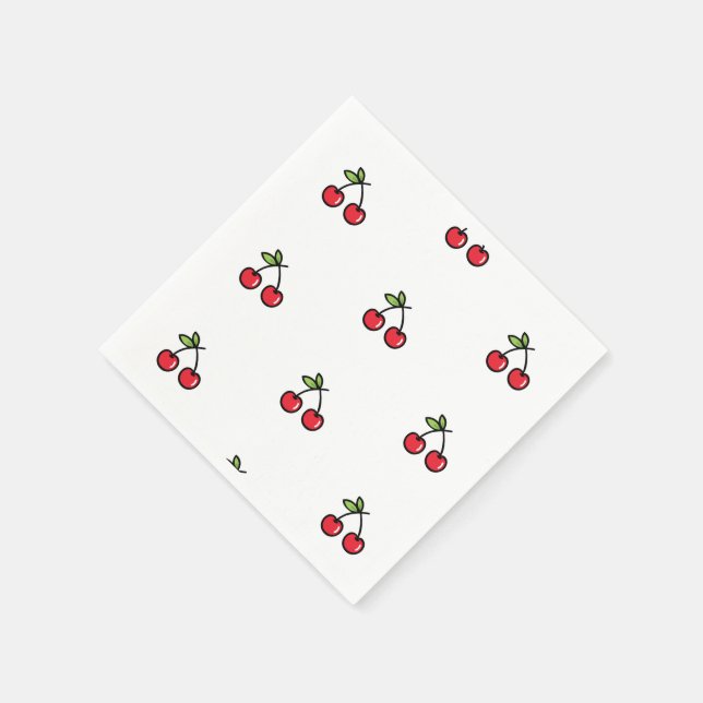 Guardanapo De Papel 🍒 Elegante e encantadora Cherry Napkins 🍒 (Canto)