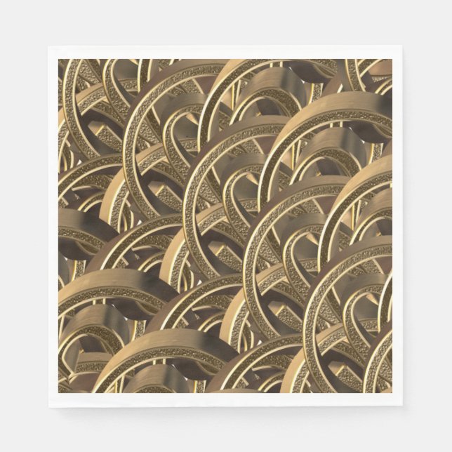 Guardanapo De Papel Elegante e geométrico Dourado Partido Napkins (Frente)