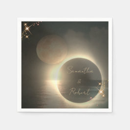 Guardanapo De Papel Elegante Eclipse Solar Sépia Personalizado Fotogra