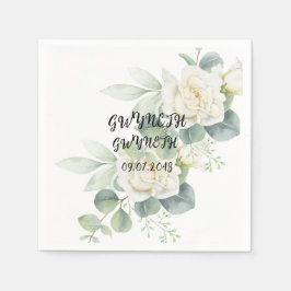 Guardanapo De Papel Elegante eucalipto Papel de fotografia botânica Na