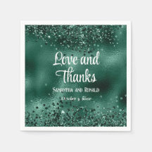 Elegante Faux Dark Green Glitter e Foil Weds