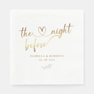 Guardanapo De Papel Elegante Faux Dourado Na Noite Antes Do Casamento