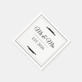 Guardanapo De Papel Elegante Favor de Casamento Minimalista Moderno Sr