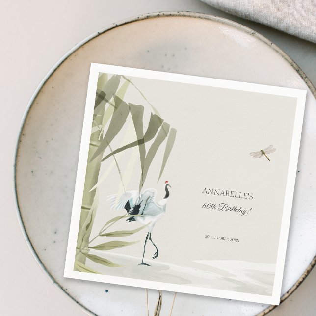 Guardanapo De Papel Elegante Festa de aniversário de guindaste de bamb (Criador carregado)