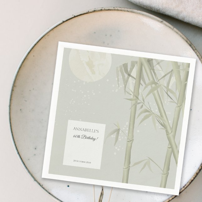 Guardanapo De Papel Elegante Festa de aniversário Oriental do Bambu (Elegant Oriental Bamboo Birthday Party Napkins)