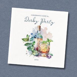 Guardanapo De Papel Elegante festa de Derby em aquarela