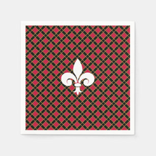 Guardanapo De Papel Elegante Fleur-de-lis ou Flor de Lírio em Preto e