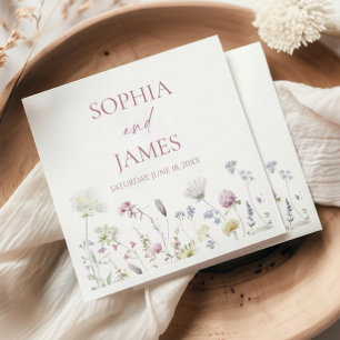 Guardanapo De Papel Elegante Flor de Campo Floral Flores Casamento