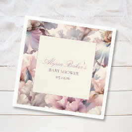Guardanapo De Papel Elegante Floral Blush Moderna Chá de fraldas Menin