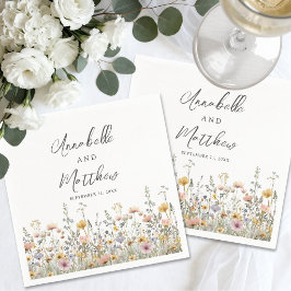 Guardanapo De Papel Elegante Floral de Flores Silvestres para Casament