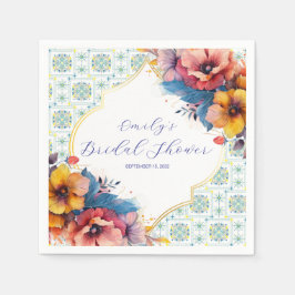 Guardanapo De Papel Elegante Floral de Noiva Mediterrâneo