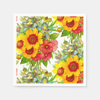 Guardanapo De Papel Elegante Floral Impressão