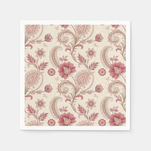 Guardanapo De Papel Elegante Floral Rosa Caprichoso
