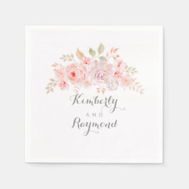 Guardanapo De Papel Elegante Floral Rosa Suave