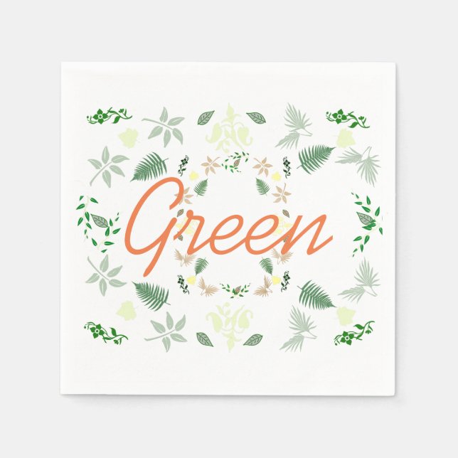 Guardanapo de papel elegante folha de samambaia de (Frente)