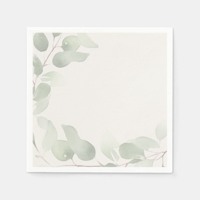 Guardanapo De Papel Elegante Folhagem de Eucalipto (Frente)