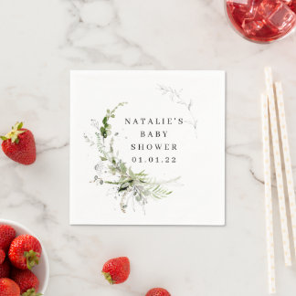 Guardanapo De Papel Elegante Greenery Chá de fraldas Napkin