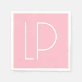 Guardanapo De Papel Elegante inicial moderna minimalista em rosa paste
