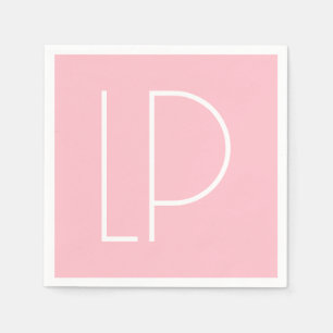 Guardanapo De Papel Elegante inicial moderna minimalista em rosa paste