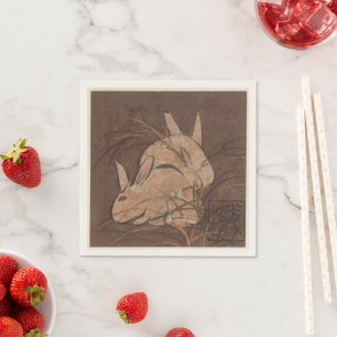 Guardanapo De Papel Elegante Japonês Coelhos do Período Edo Napkins